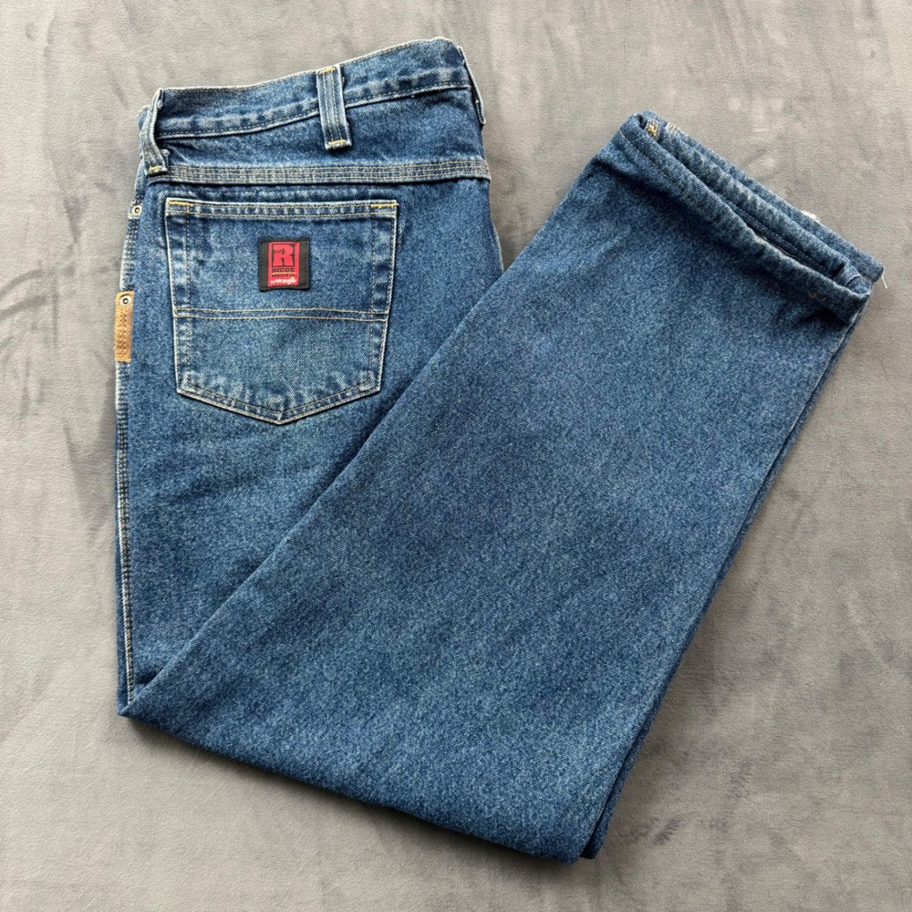 Riggs Workwear by Wrangler DuraShield Blue Denim Jeans Mens 40x32 3W055TH
